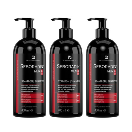 Zestaw: 3x Seboradin Men szampon przeciw wypadaniu włosów dla mężczyzn 400ml