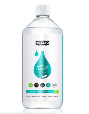 Be Keto Organiczny Bio Olej MCT 100% C8 1000ml