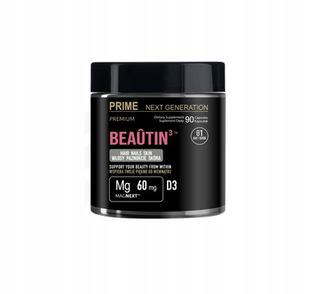 Prime Next Generation BEAÛTIN³™ Biotyna 5000 mcg SuperBiotics 90 kaps. 90 dni stosowania