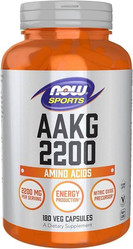 Now Foods AAKG 2200 mg Arginina 180 kaps. vege