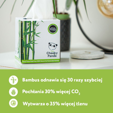 Cheeky Panda, Chusteczki kosmetyczne uniwersalne, pudełko kostka 56 szt.