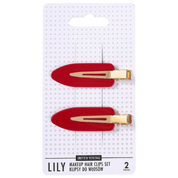 Lily klipsy do włosów do makijażu Red 2szt