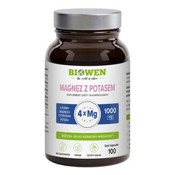 Biowen Magnez z potasem 4Xmg 100 kaps.