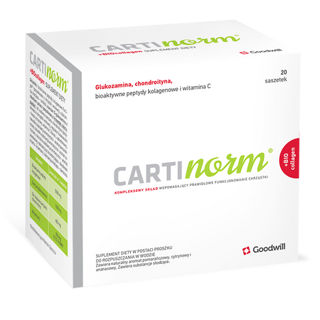 Cartinorm + BIOcollagen peptydy na wsparcie układu stawów 20 sasz.