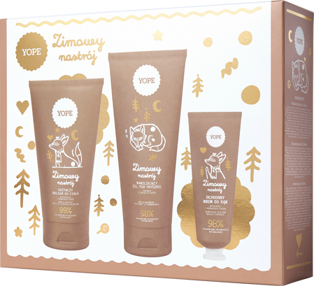 Yope Xmas Zestaw Zimowy Nastrój Blasam do ciała 150ml+Żel pod prysznic 200ml+Krem do rąk 50ml