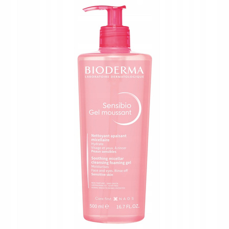 Sensibio Gel moussant, łagodzący żel micelarny do oczyszczania twarzy − 500 ml