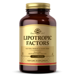 Solgar Lipotropic Factors Czynniki lipotropowe na wsparcie wątroby 100 tabl.