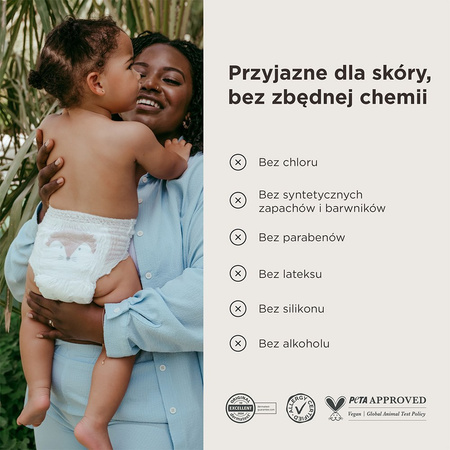 Kit & Kin, Pieluchomajtki Nappy Pants 6 XL (12-17 kg), Jeżyk/Szop, 18 szt.