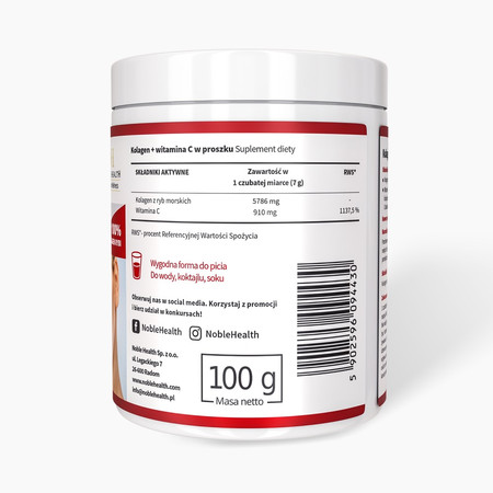 Noble Health Kolagen + witamina C w proszku 100 g