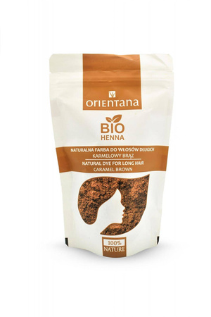 Orientana - Naturalna farba do włosów długich. Bio Henna Karmelowy brąz - 100 g 