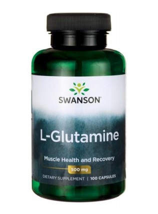 SWANSON L-Glutamina 500mg, 100kaps.
