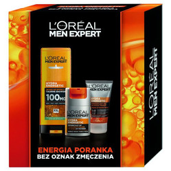 Men Expert Hydra Energetic zestaw żel pod prysznic 400ml + krem nawilżający 50ml + żel do mycia twarzy 100ml