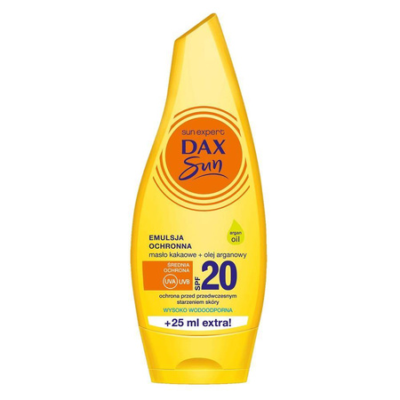 Dax Sun Emulsja ochronna do opalania z masłem kakaowym i olejem arganowym SPF20 175ml