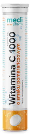 Medi pharm Wit.C 1000 mg smak pomarańcza 20 tabl.