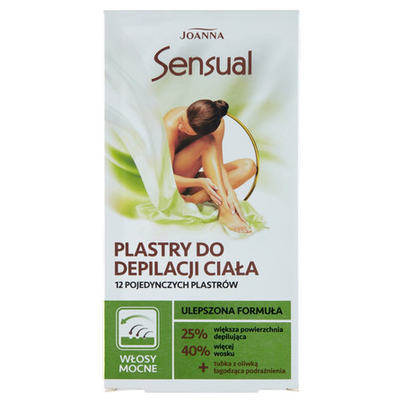 Sensual plastry do depilacji ciała włosy mocne 12szt + oliwka łagodząca podrażnienia 10ml