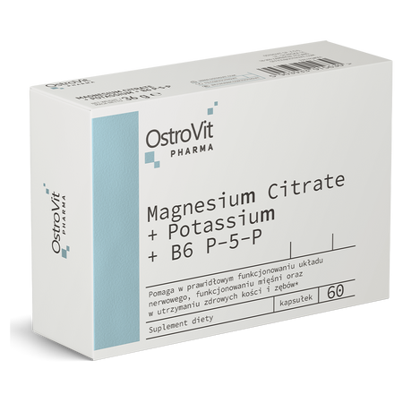 OstroVit Pharma Cytrynian Magnezu + Potas + B6 P-5-P - 60 kaps.