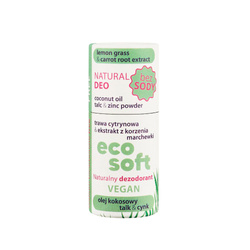 EcoSoft, Naturalny dezodorant damski w sztyfcie, SENSITIVE ZERO WASTE, BEZ SODY, 50 ml