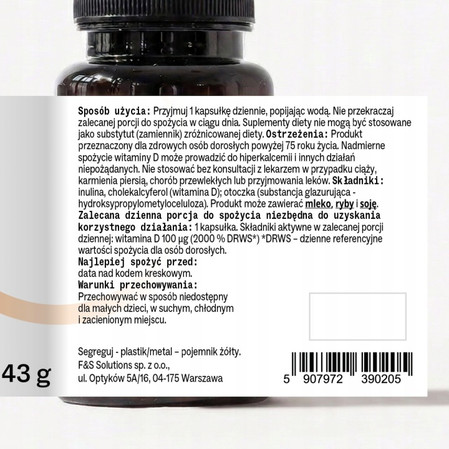 Sundose WITAMINA D3 4000 IU - 120 szt.