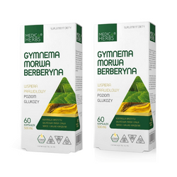 Zestaw 2x Medica Herbs Gymnema Morwa Berberyna 60 kaps