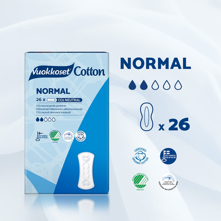 Vuokkoset, COTTON, NORMAL, Wkładki higieniczne, 26 szt.