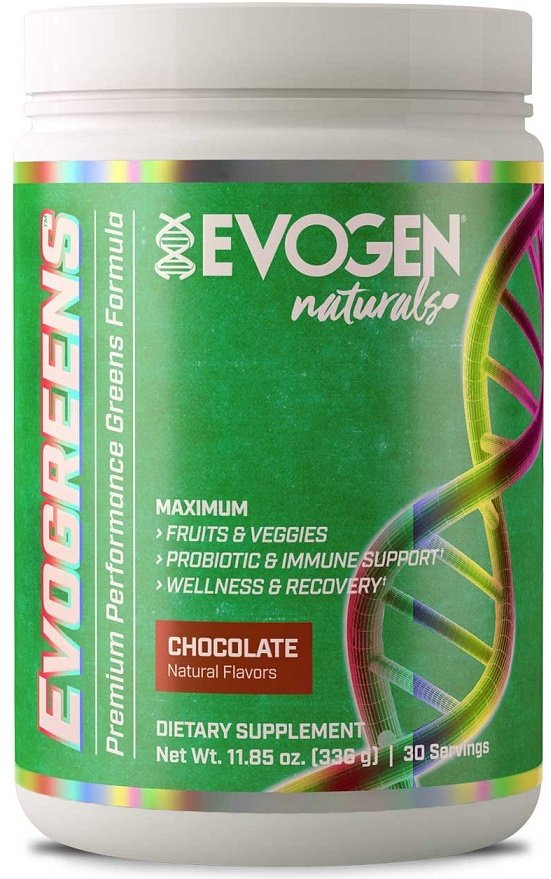 Комплекс суперфудов Evogen Evogreens Naturals, спирулина, ячмень и пробиотики, порошок, ягоды, 219 г