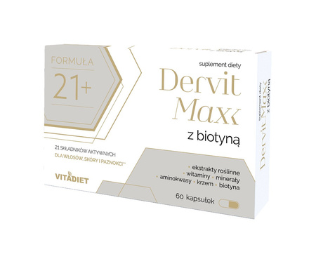 Vitadiet Dervit MAXX Z Biotyną 60 Kaps. Na włosy