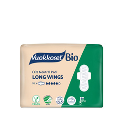 Vuokkoset, BIO, LONG WINGS, Podpaski ze skrzydełkami, dłuższe, 10 szt.