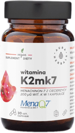 Aura Herbals Witamina K2 MK7 200 mcg - 30 kaps.