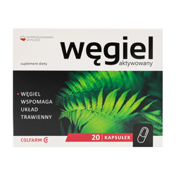 Węgiel na układ trawienny 20 kapsułek