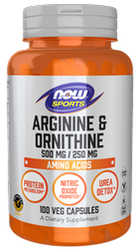Arginine 500 mg + Ornithine 250 mg (100 kaps.)