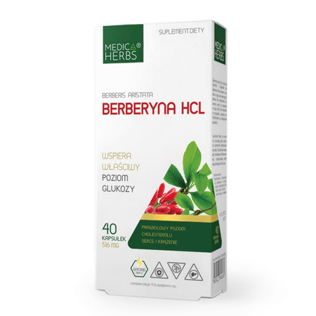 MEDICA HERBS Berberyna HCL 500mg, 40 kaps.