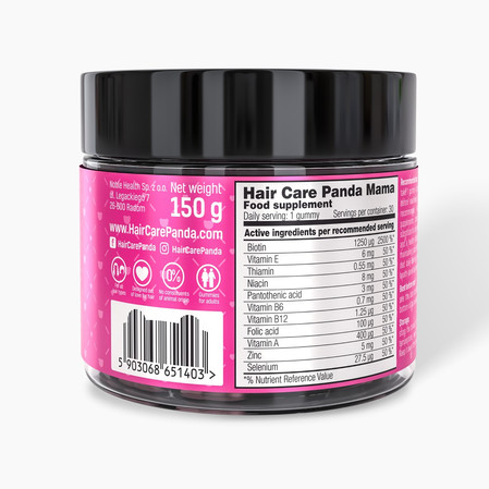 Noble Health Hair Care Panda Mama Żelki z biotyną na włosy 150g