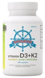 Navigator Witamina D3 + Witamina K2 MK-7 Natto 200 mcg 240 kaps.