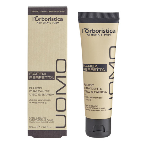 L'Erboristica - Mleczko/fluid do twarzy i brody kwas hialuronowy i wit. E 50ml