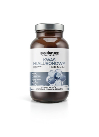 Big Nature Kwas hialuronowy+Kolagen 120 tabl.
