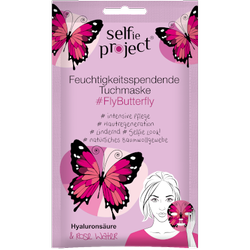 Zestaw 3x Selfie Project, Nawilżająca Maska na Tkaninie #FlyButterfly, 15 ml.
