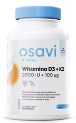 OSAVI Witamina D3 + K2, 2000 IU + 100 mcg (120 kaps.)