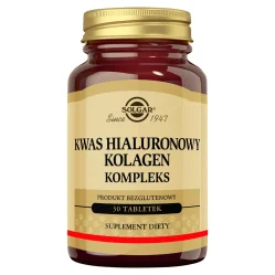 Solgar Kwas Hialuronowy Kolagen 120 mg wsparcie dla skóry 30 tabl.