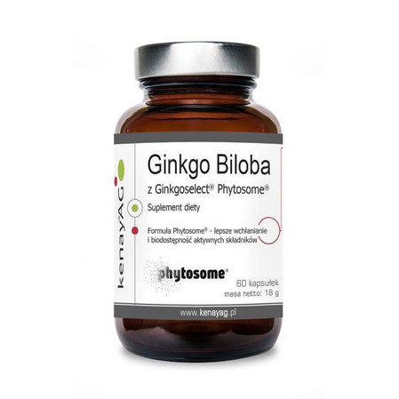 KENAY Ginkgo Biloba Ginkgoselect® PLUS Phytosome® na wsparcie pamięci, koncentracji i krążenia mózgowego 60 kaps.