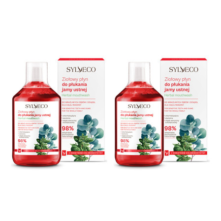 Zestaw: 2x Sylveco Ziołowy płyn do płukania jamy ustnej z chlorheksydyną 500ml
