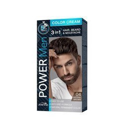 Power Men Color Cream 3in1 farba do włosów brody i wąsów 04 Natural Brown 30g