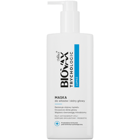 L'biotica Biovax Trychologic maska do włosów i skóry głowy łupież 200 ml