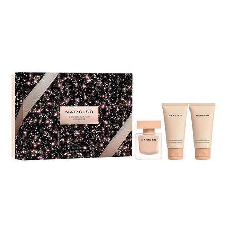 Narciso Poudree zestaw woda perfumowana spray 50ml + balsam do ciała 50ml + żel pod prysznic 50ml