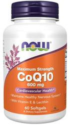 Now Foods CoQ10 KOENZYM Q10 600mg na wsparcie serca 60 kaps.