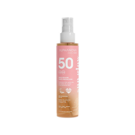 Alphanova Daily Sun, Glow, olejek do opalania SPF50, 125 ml