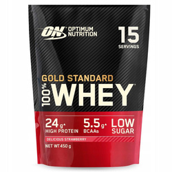 Optimum Nutrition 100% Whey Gold Standard odżywka białkowa 450g smak truskawka