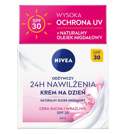 24H Nawilżenia odżywczy krem na dzień cera sucha i wrażliwa SPF30 50ml
