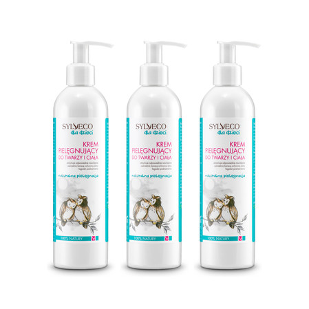 Zestaw: 3x Sylveco dla dzieci - Krem pielęgnujący do twarzy i ciała - 300ml