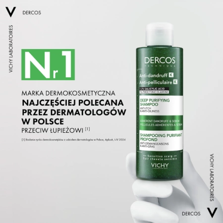Vichy Dercos K oczyszczający szampon przeciwłupieżowy, 250 ml