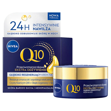 Q10 Ekstra Odżywienie przeciwzmarszczkowy odbudowujący krem na noc 50ml